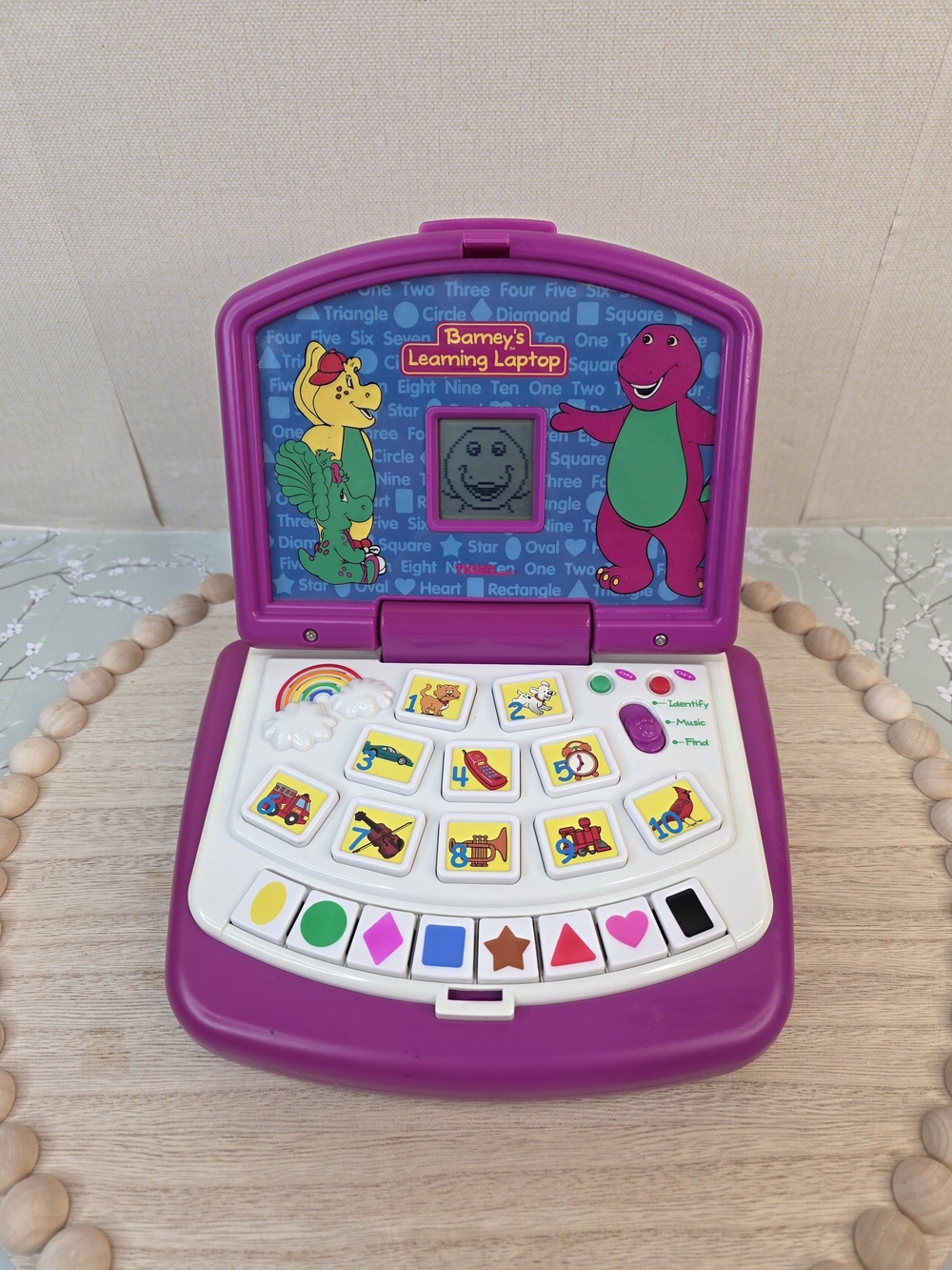 Vintage Barneys Purple Learning Laptop Toy
